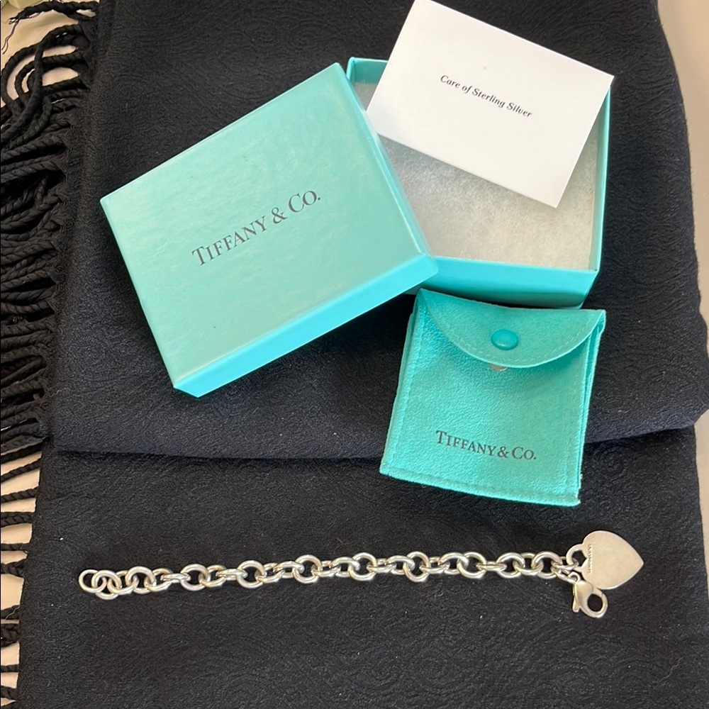 Tiffany & Co. Sterling Silver Blank Heart Bracelet